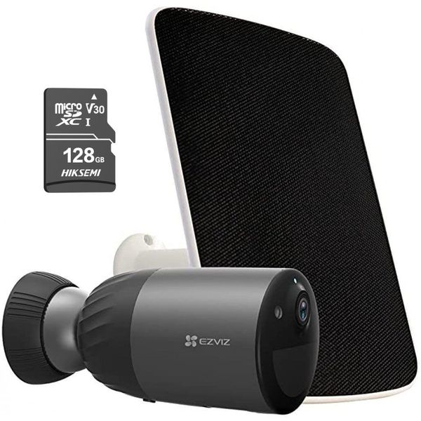 EZVIZ EB3 - 3MP 2K WIFI Camera Solar BATTERY Kit &amp; Hikvision 128GB Sdcard