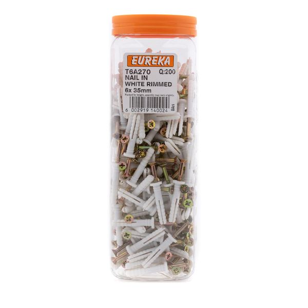 EUREKA Nail-In Anchor White Rimmed 6 x 35mm Q:200 T6A270