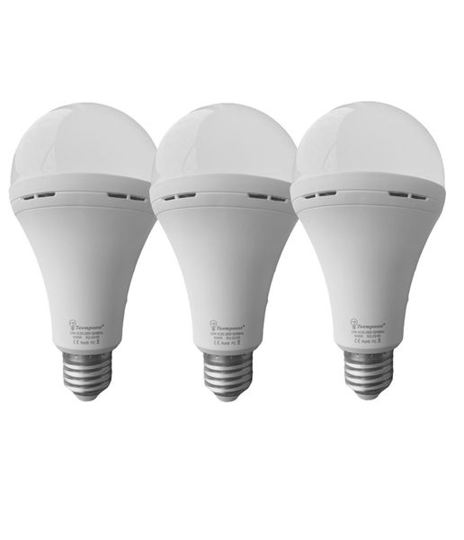 3 Pack 15W E27 Rechargeable Bulb with Built in battery