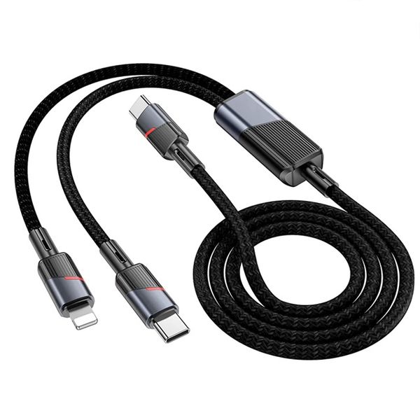 2-in-1 Fast Charging Cable - Type-C to Type-C , 100W/27W