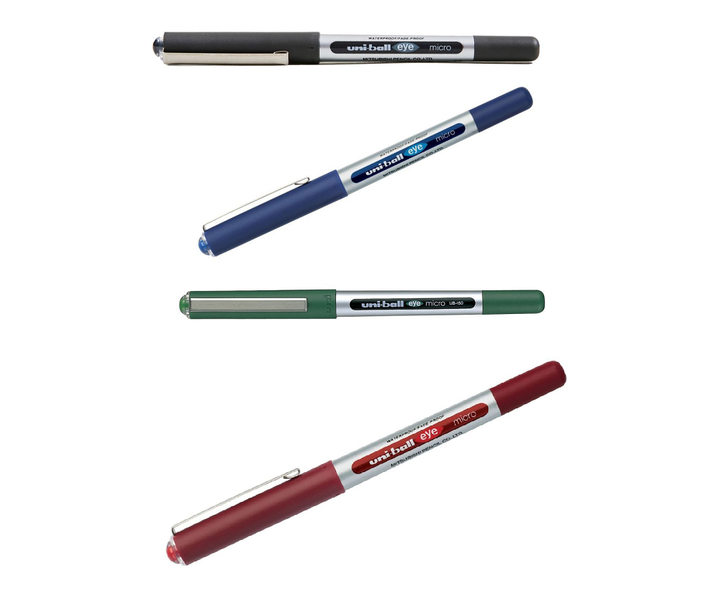 Uni-Ball UB-150 Eye Micro Rollerball Pen 0.5mm - 4 Assorted Colours