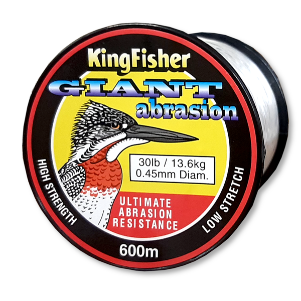Kingfisher Giant Abrasion Nylon .45MM 13.6KG/30LB Colour Clear 600m Spool