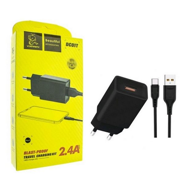 VDenmenv Dc01T Type-c Travel Charger -Black