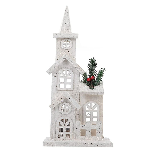 Christmas LED Church Light House Snow Scene Xmas Decorations