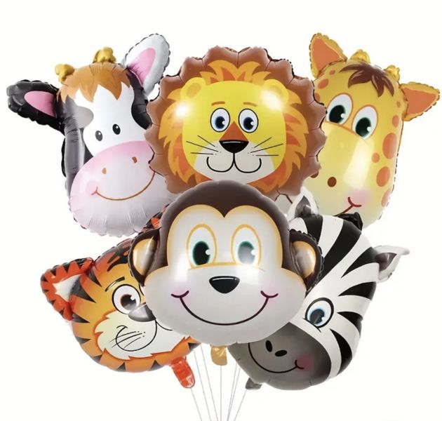 6 pc Animal Head Foil Balloons - Easy Trade