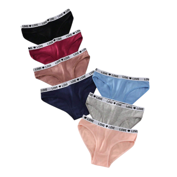 7 Pack Women's Cotton Brief Panties Set - Small - Multicolor