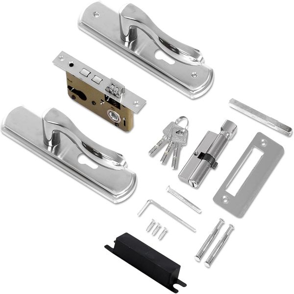 Privacy Door Lever Knob Lock with Keys, Stainless Steel Lockable Handle