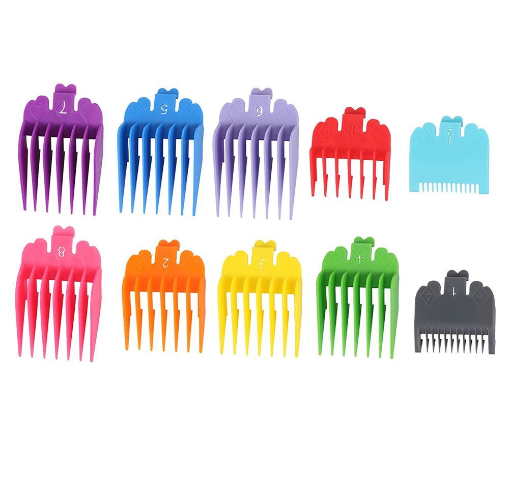 10 Piece Colorful Attachment Combs Hair Cutting Universal Guide Combs ...