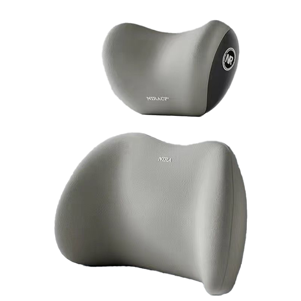 Ergonomic Memory Headrest and Lumbar Support for Office Chair or Car Seat