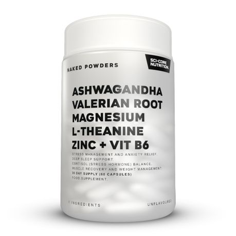 Ashwagandha, Valerian Root, Magnesium, L-Theanine, Zinc, Vit B6 - 60 caps Image