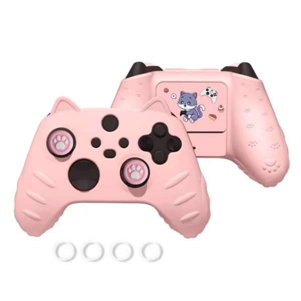 Pink Cat-Ear Silicone Cover Kit Compatible with Xbox Series X/S