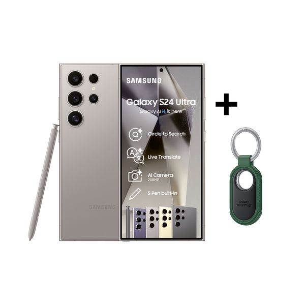 Samsung Galaxy S24 Ultra 5G 256GB Dual Sim - Titanium Grey + SmartTag2 + SmartTag2 Rugged Case
