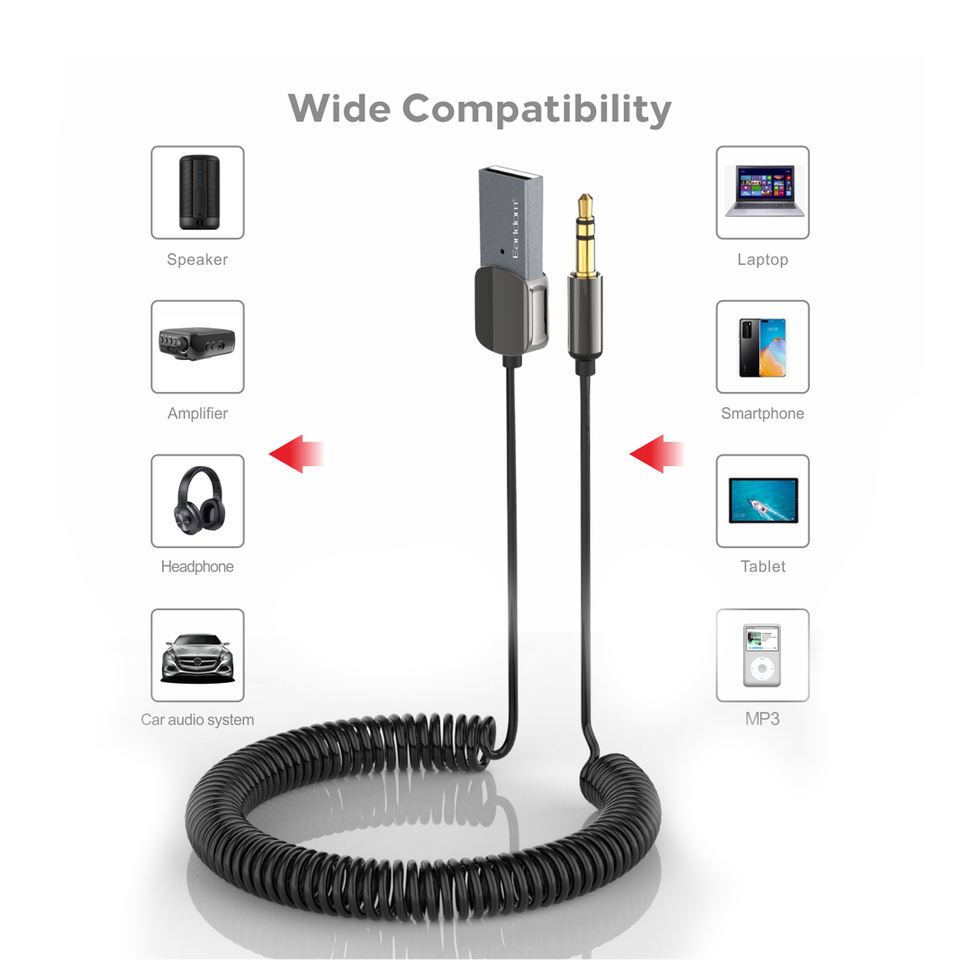 Earldom 3.5mm AUX BT5.0 Car Usb Wireless Music Receiver For Car audio