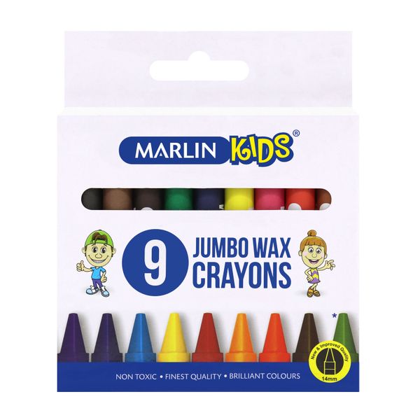 Marlin Jumbo Crayons - 9 Pack