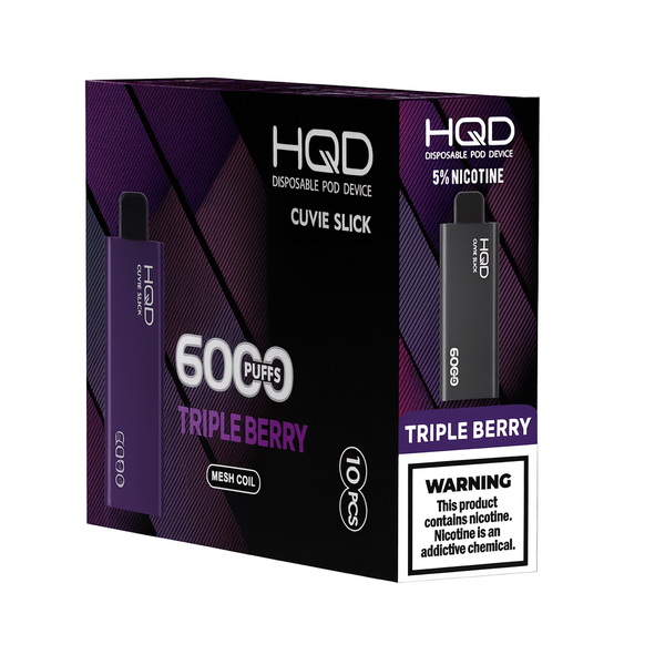 HQD Cuvie Slick 6000 Puff Disposable - Triple Berry - (10 Pack)