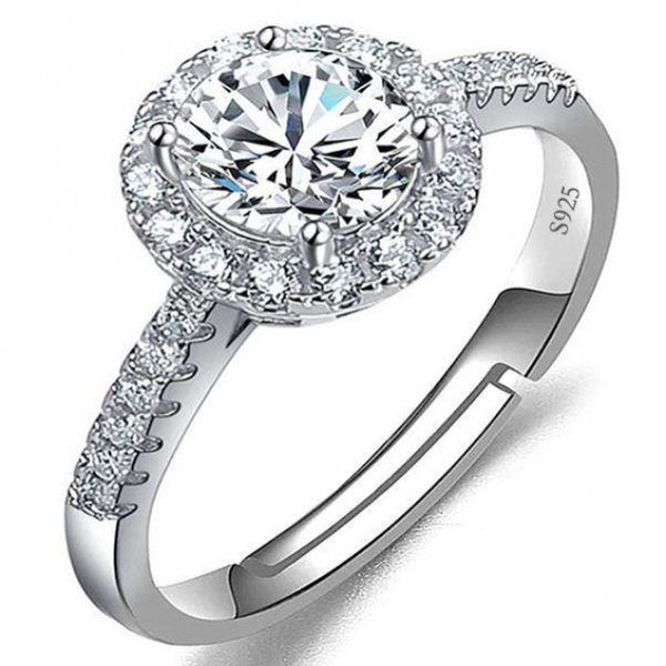 Rings Wedding Moissanite 1Carat Zircon Adjustable Diamond Ring - M ...