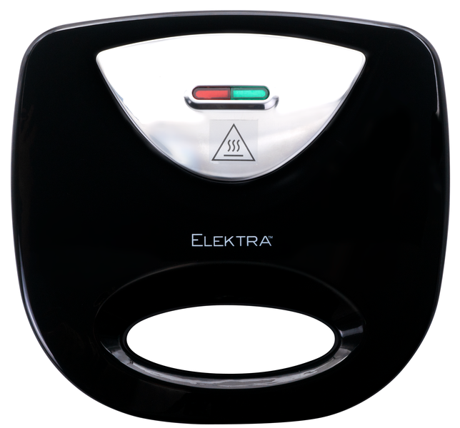 Elektra 780W Sandwich Press &amp; Snackwich Maker - Non-Stick Plates, Black