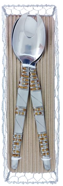 Beaded Decorative Salad Server Set