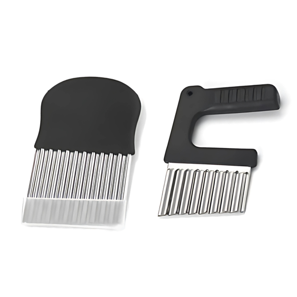 2 Piece Crinkle Cut Knife Set Stainless Steel Potato And Vegetable Slicer