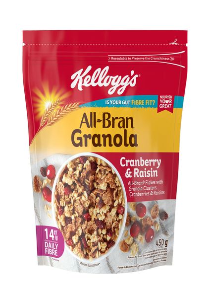 Kelloggs Cereal All Bran Granola - Cranberry &amp; Raisin 450G
