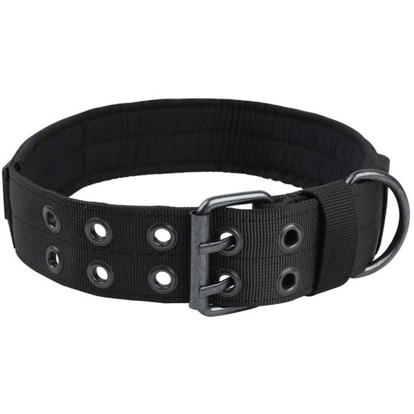 Adjustable Tactical Nylon Dog Training Collar with Metal Buckle - Green