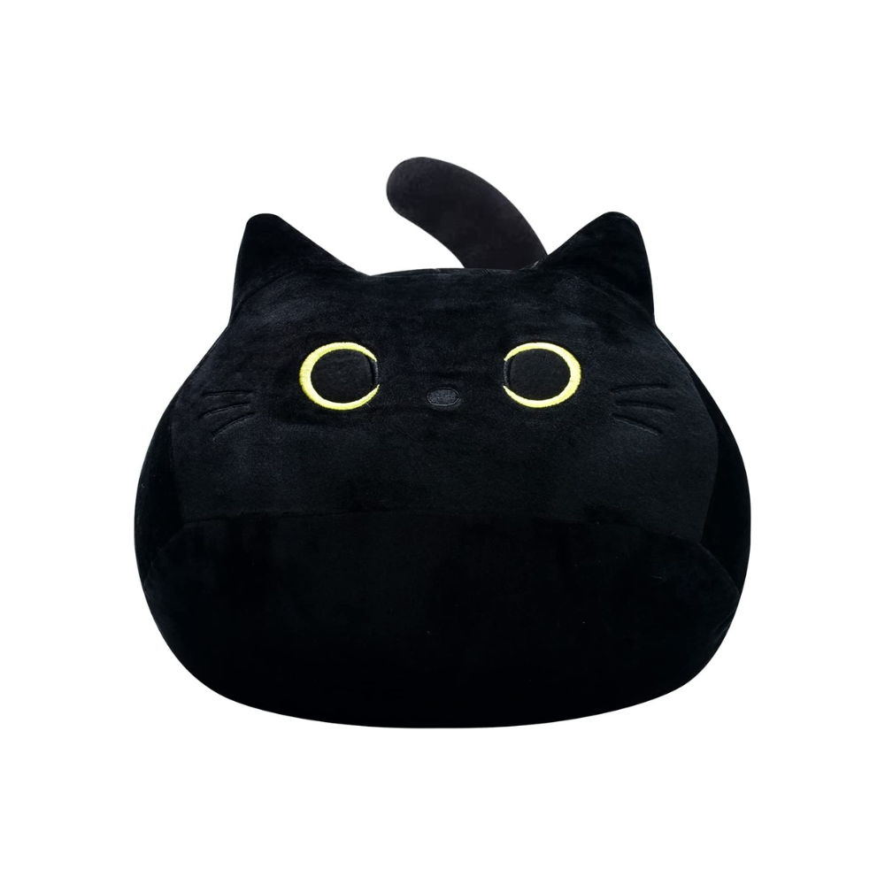Large Black Cat Plushie Stuffed Squishy Soft Animal Toy Black Cat ...