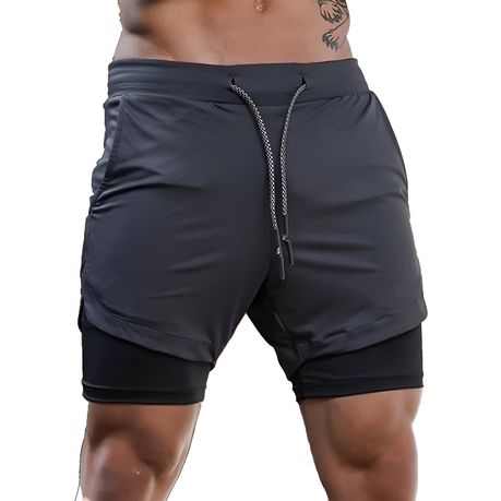 Men 2 in 1 Running Training Yoga Gym Sport Short Pants Pockets Quick Dry, Shop Today. Get it Tomorrow!