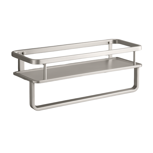 Space-Saving Bathroom Shelf - Wall-Mountable with Towel Bar, Holds Soaps