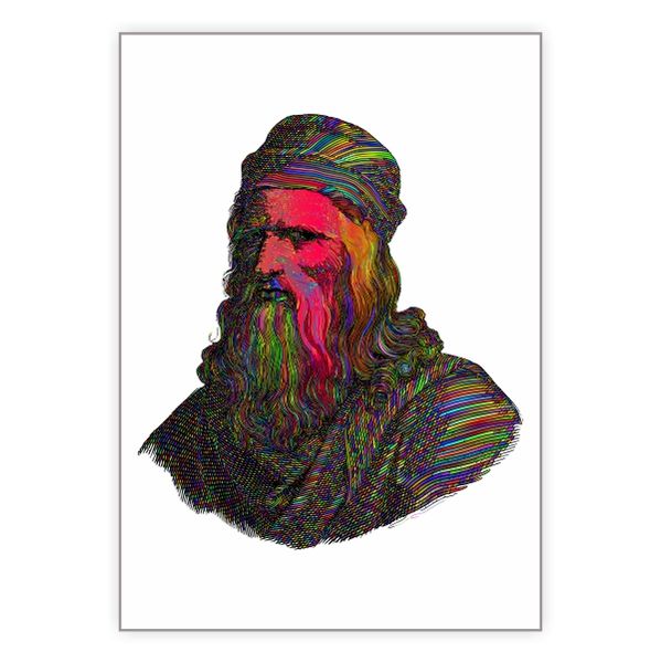 Portrait Line Art Da Vinci - A1 Poster