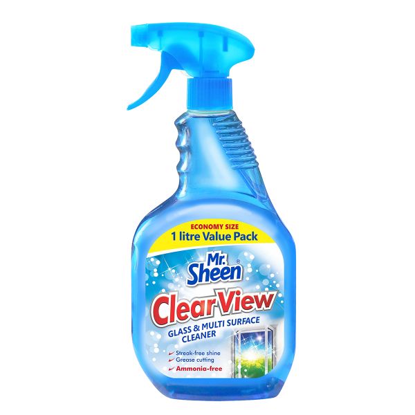 Mr Sheen Clear View Glass And Multi Sur Clean 1L - 3 Pack