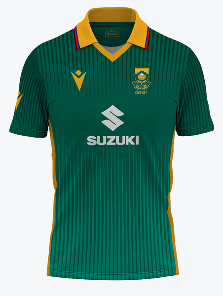 Macron Men's CSA ODI Proteas Short Sleeve Replica Home Jersey