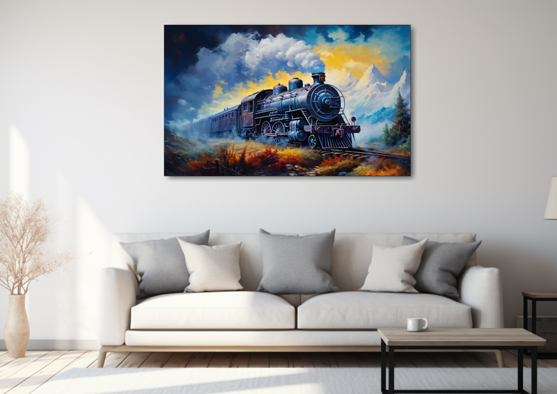 Canvas Wall Art - Steam Locomotive Abstract - HD0062