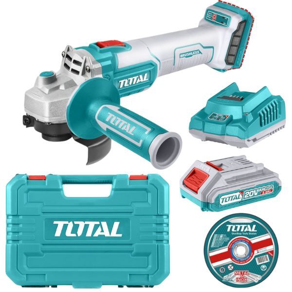 Total Tools - Cordless Angle Grinder (115mm) with 4.0Ah Battery &amp; Charger