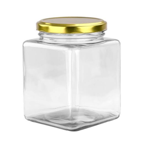 2 Piece Jar 750ml Honey Glass Square with Lid