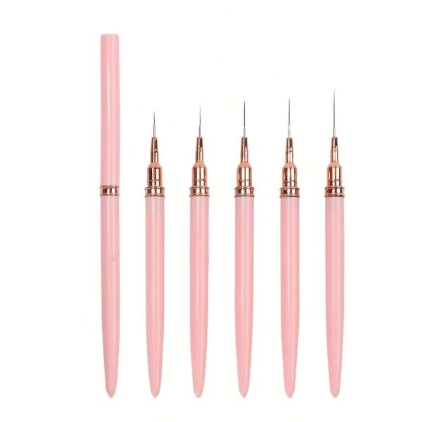 Metallic Nail Art Brushes Superfine Brush 5 Piece Kit