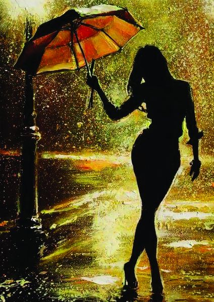 Canvas Wall Art - Rain Girl