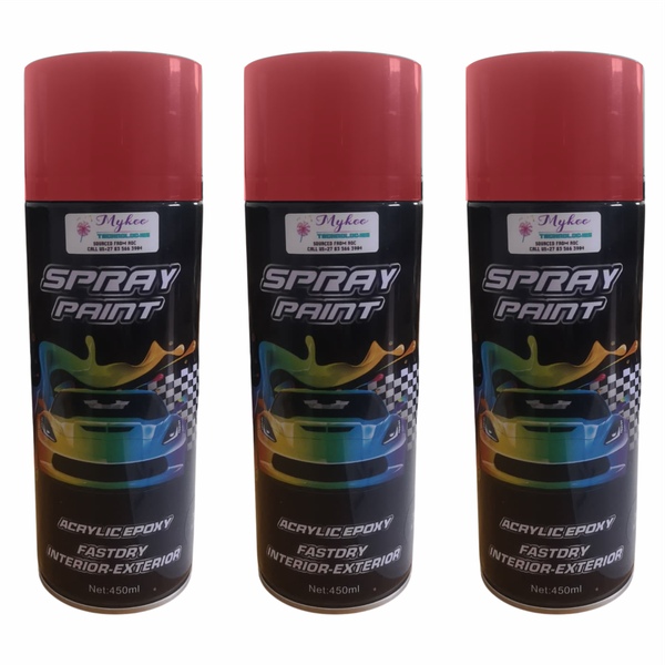Pack of 3 Red Spray Paint Cans 400ml