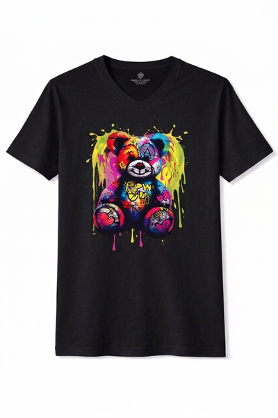 Colour Splash Graffiti Bear T-Shirt - Men's White - Smith &amp; Smith