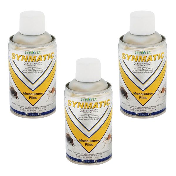 Synvita Synmatic Metered Aerosol Flies &amp; Mosquitos Pesticide 280ml - 3 Pack
