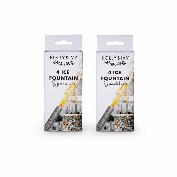 Sparkling Ice Fountain Birthday Candle - Colorful 4 Piece Set - 2 Pack