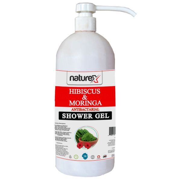 Naturex Antibacterial Shower Gel Hibiscus &amp; Moringa-1L