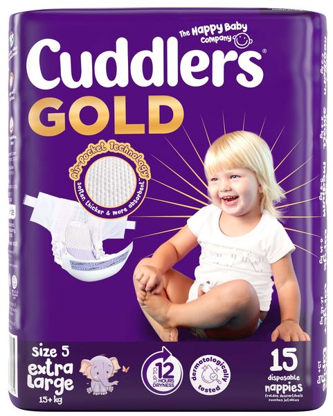 CUDDLERS GOLD Size 5 EXTRA LARGE Convenience Pack 15
