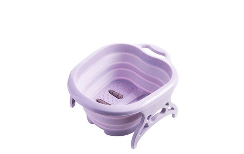 Foot Massager Spa Bucket with Massager Roller-Foldable -Purple