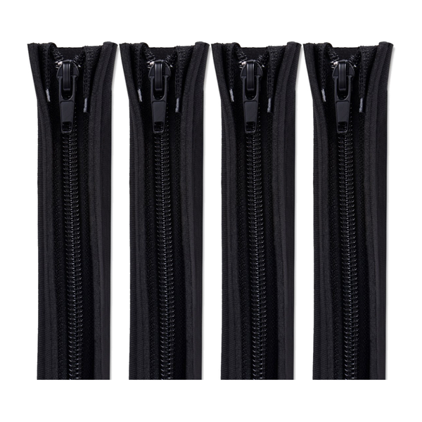 Cable Organiser / Management Sleeve with Zip – 50CM Each – 4 Pack – Black