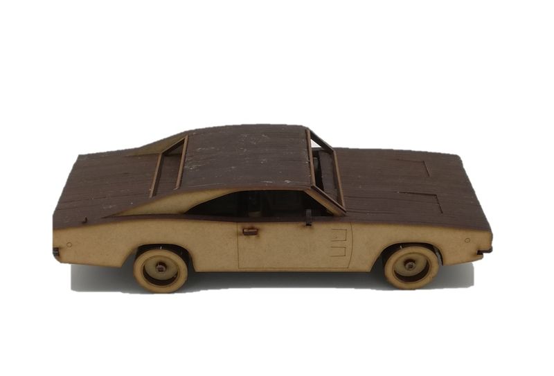 1968 Dodge Charger 3D Puzzle Wooden 3D Model By Everything Laser