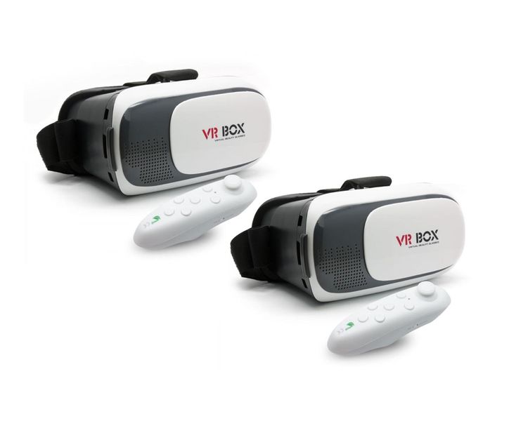 VR Virtual Reality Glasses Headset with Bluetooth Remote 2 PACK
