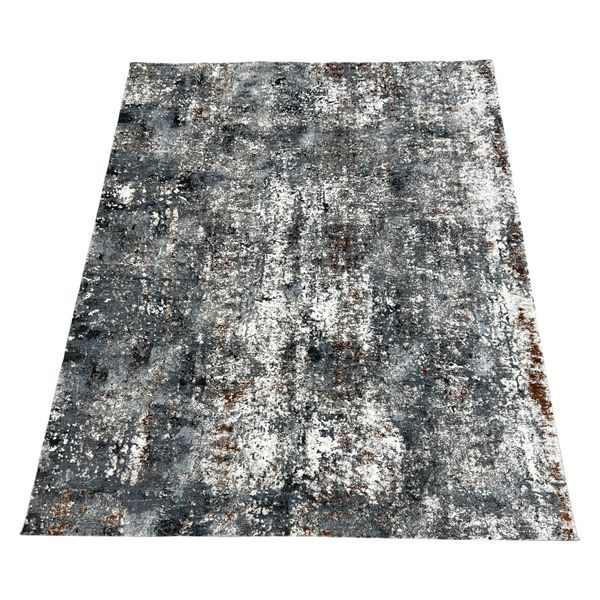 Modern Grey Blue Machine Made Rug - 290 x 200cm
