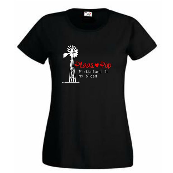 Think Out Loud Ladies "Plaaspop" Short Sleeve Tshirt Black