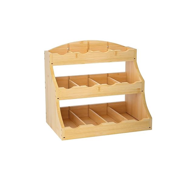 Bamboo Tea Bag Organizer 3-Tier Tea Bag Holder Rack for Coffee Capsules