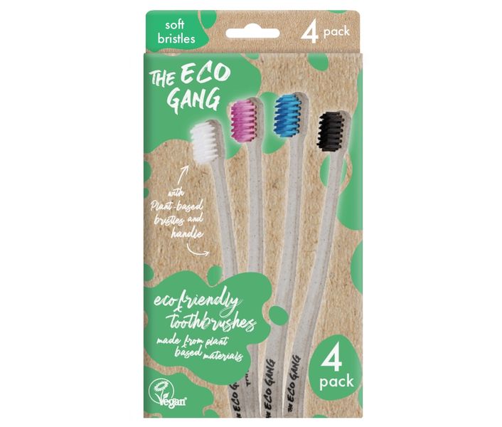 The Eco Gang Plant-based Toothbrush Soft - 4 Pack